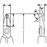 Концевые кусачки с длинной узкой головкой косые, угол 45° BELZER 2787 G